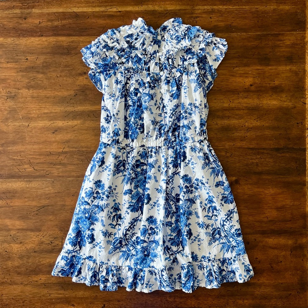 Janie and Jack Floral Blue and White Dress Sz 7 - Picture 8 of 10